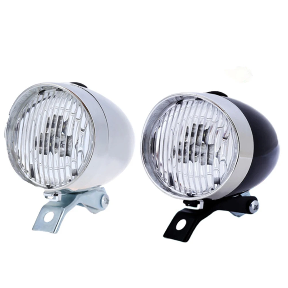 Night Light LED Headlight Bicycle Front Light Metal Body Unique Vintage With Shelf 160° Viewing Angle Protection Safety