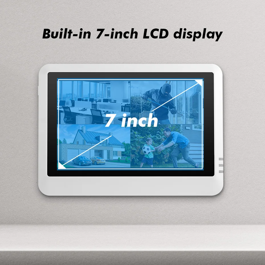 FUERS 7-calowy ekran NVR 8CH bezprzewodowy NVR zestaw bezpieczeństwa WIFI H.265 nadzór CCTV rejestrator audio-wideo