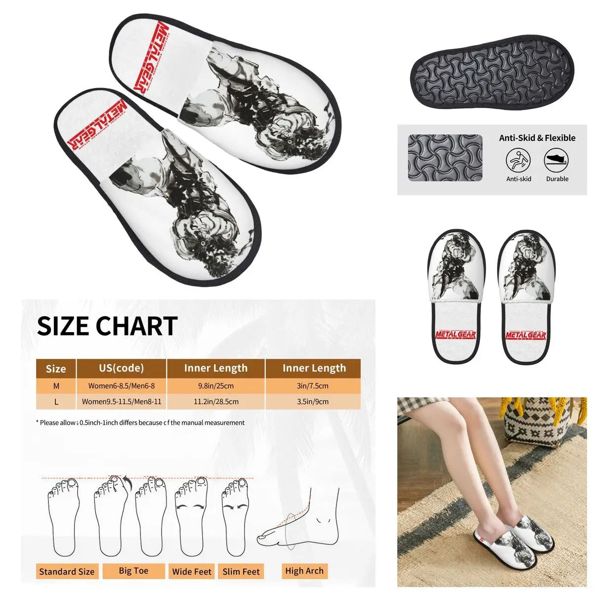 MGS1 Solid Snake Game Men Women Furry slippers,Warm Color printing special Home slippers,Neutral slippers pantoufle homme