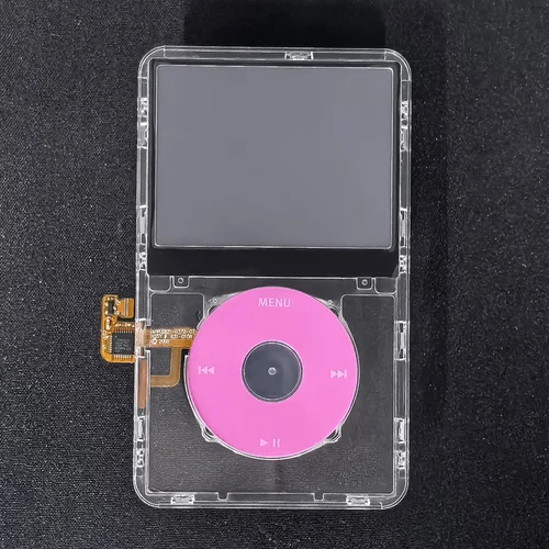 Imagen 2 del producto Placa frontal transparente, carcasa frontal transparente con botón flexible de rueda de clic para iPod Classic 5ta generación 5,5 vídeo 30GB 60GB 80GB