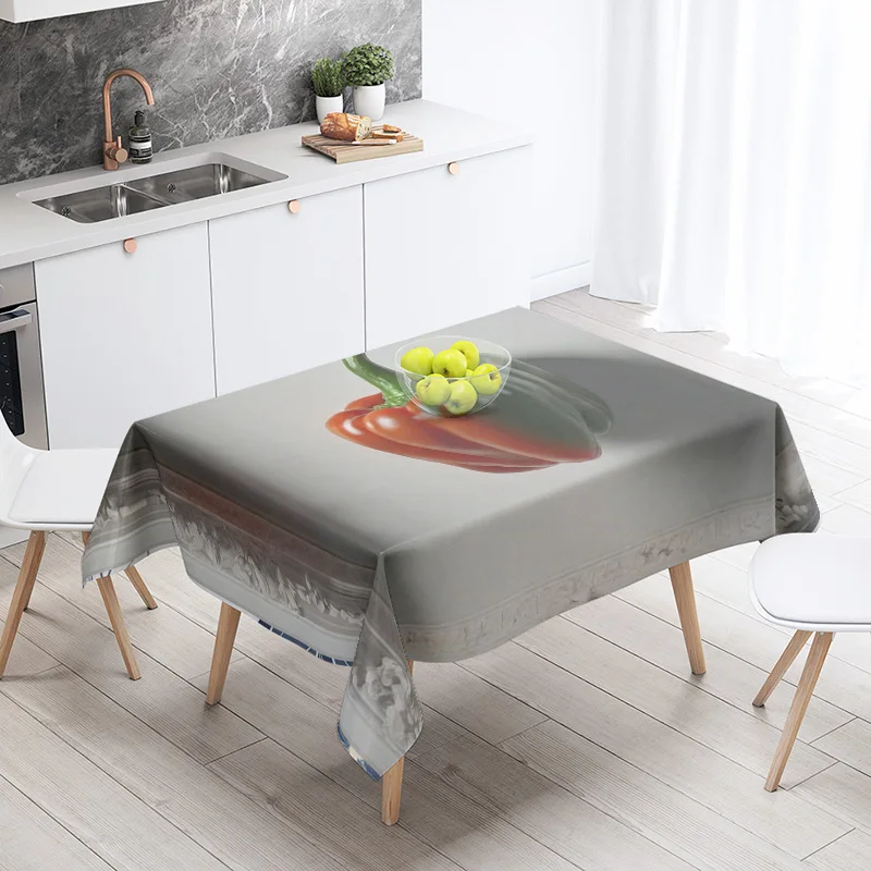 Food Theme Tablecloth Waterproof and Oil-proof Tablecloth Nordic Style Kitchen Tablecloth Modern Home Decoration