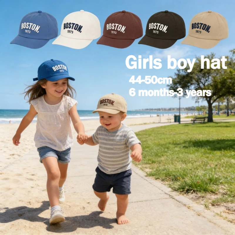 

Children Caps 44-50cm 6 Months-3 Years Spring Summer NewLetter Soft Visor Baby Daddys Hat Boys Baseball Cap Girls Sun Hat