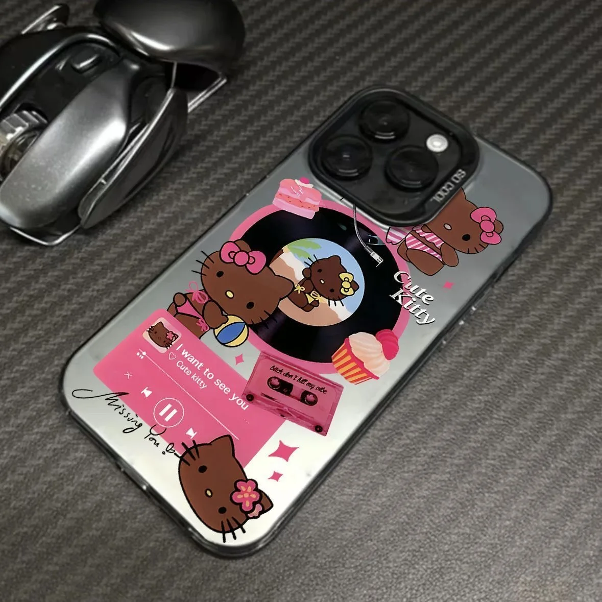 Capa de telefone Sanrio Hello Kitty para iPhone, linda capa de silicone, capa adorável anti-queda, registro de gato KT, 15, 14, 13, 12, 11 Pro Max, Y2K