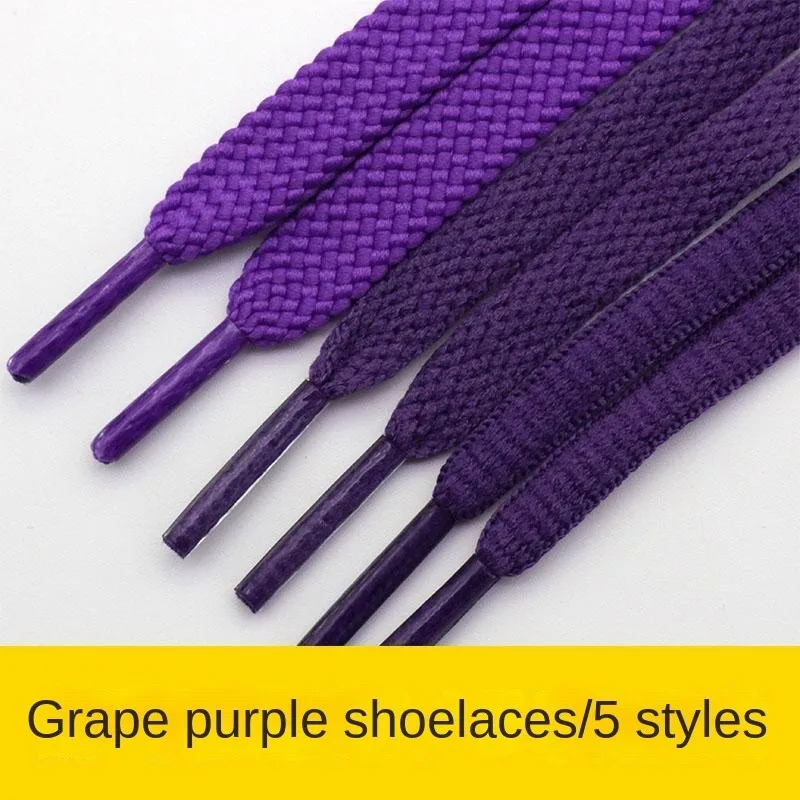 

Grape Purple Dark Purple Shoelace Men's and Women's Flat OvalAJF1Canvas Board Leisure Sports Basketball Tide Shoes High Top