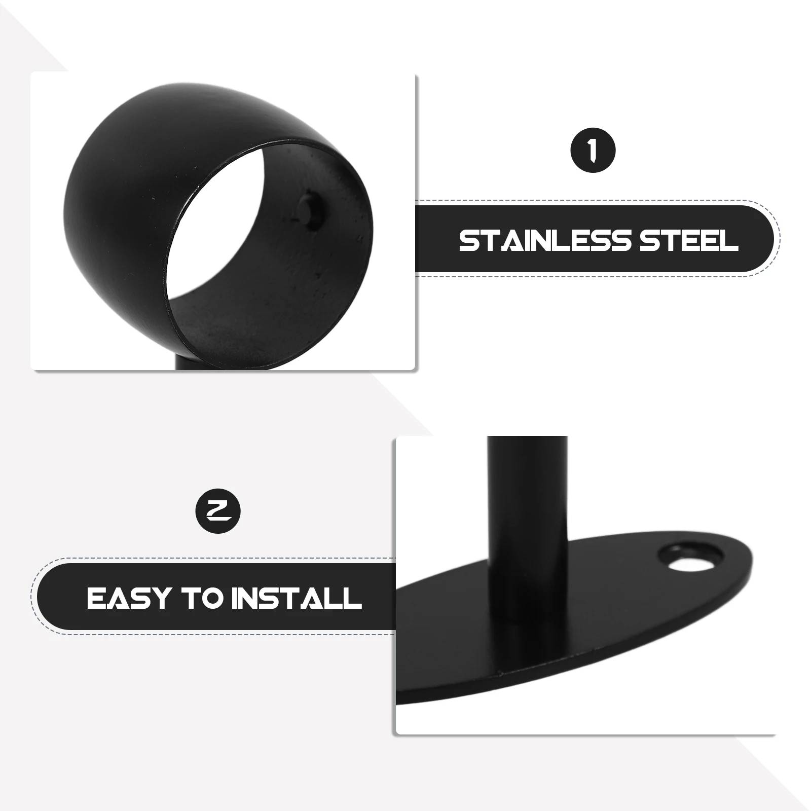 دعامة درابزين من الفولاذ المقاوم للصدأ للسلالم، دعامة تثبيت على الحائط، حامل قضيب شفة، ملحقات تثبيت قضبان معدنية