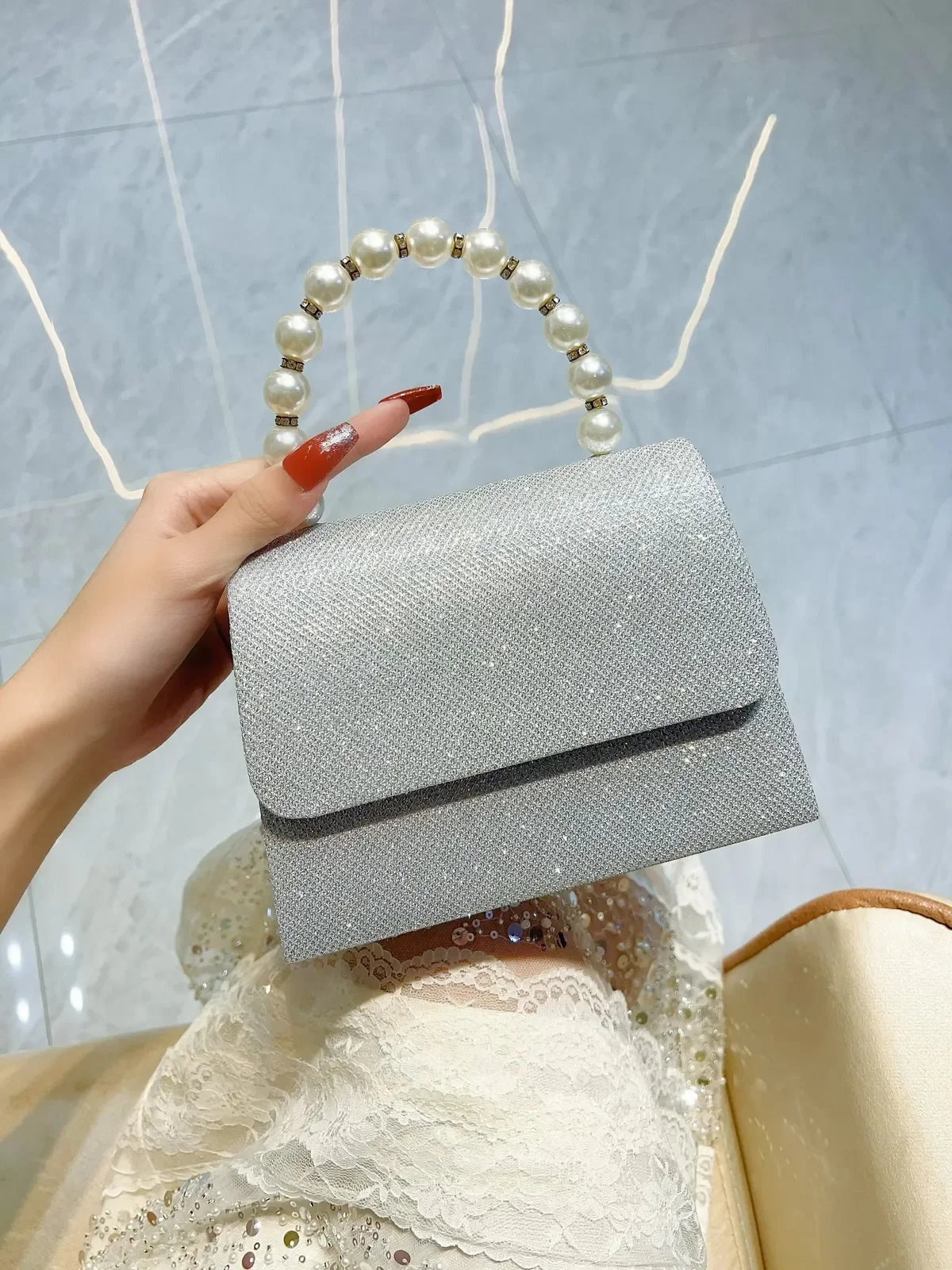 

Cross border Diamond Set Square Womens Dinner Handbag with Water Diamond Banquet Evening Dress Bag Socialite Cheongsam Small Bag