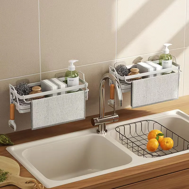 

Kitchen Telescopic Sink Shelf Sinks Organizer Soap Sponge Sink Drain Rack Holder Storage Basket Kitchen Gadgets Tool Accessories