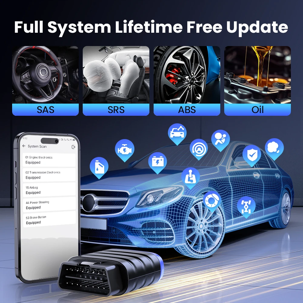 MUCAR BT200 LITE Obd2 أداة تشخيص الماسح الضوئي OE نظام كامل ماسح ضوئي للسيارة لنظام iOS أندرويد قارئ رمز الخطأ لـ 30 ماركة سيارة #2