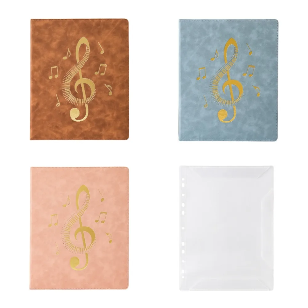 Flexible Loose Leaf Music Score Folder 20 Pages Detachable Piano Music Sheet File Folder Writable Fits Letter Size