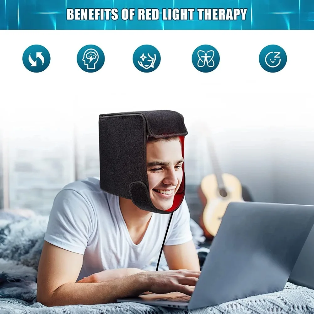 USB plug-in modelo LED vermelho infravermelho luz terapia Cap para o crescimento do cabelo, dispositivo do chapéu para a perda de cabelo tratamento, equipamentos de fisioterapia