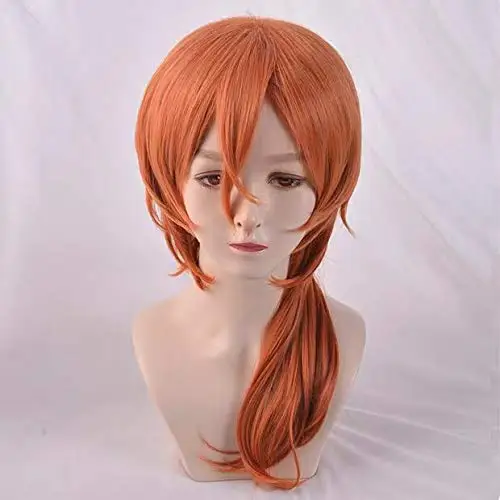 Chuya Nakahara تأثيري شعر مستعار للرجال والنساء ، شعر مستعار اصطناعي قصير ، بني داكن ، مجعد ، ذكر ، حفلة ، هالوين