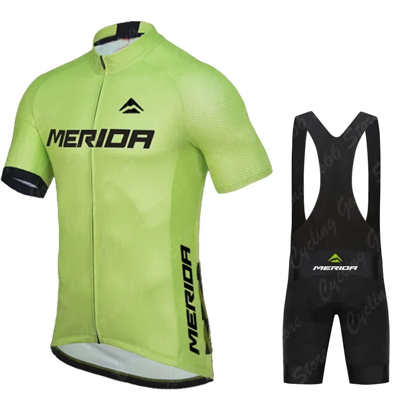 2025 Sports Team Training Cycling Clothing Breathable Men Short Sleeve Mallot Ciclismo Hombre Verano Merida Cycling Jersey Sets