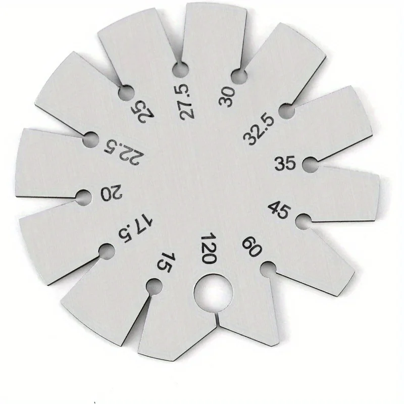 1pc Bevel Gauge, Stainless Steel Axe Angle Gauge Round Shape Knife Angle Finder 15-120 Degree for Measuring Knife Angle view 2