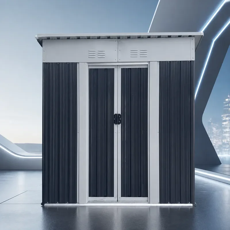 Easy to Assemble Wind Resistant Thickened Iron Mobile Storage Room for Outdoor Courtyard Garden Tool Shed