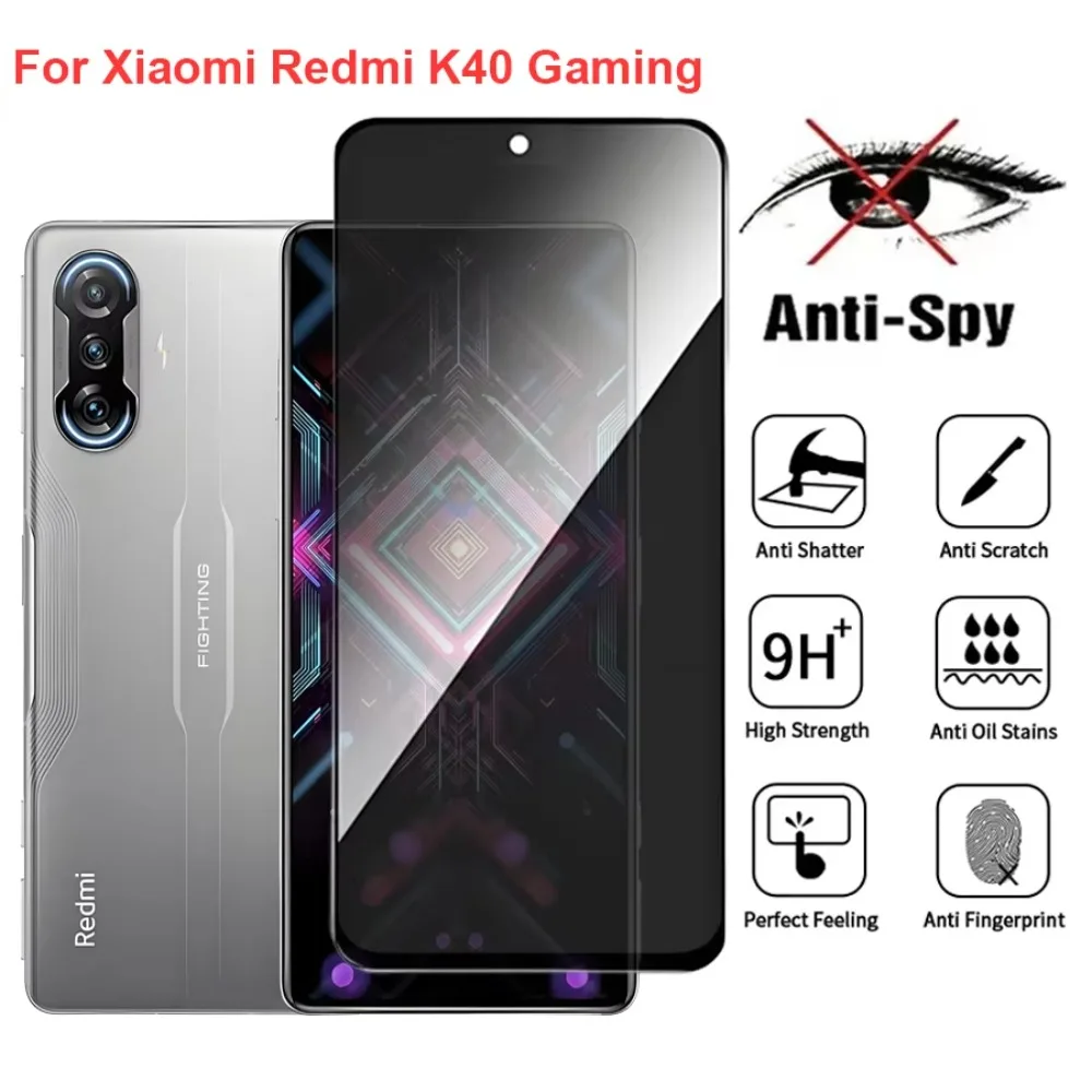 لXiaomi Redmi K40 Gaming Anti Spy Privacy واقي شاشة من الزجاج المقسى متوافق مع فيلم هاتف الألعاب RedmiK40