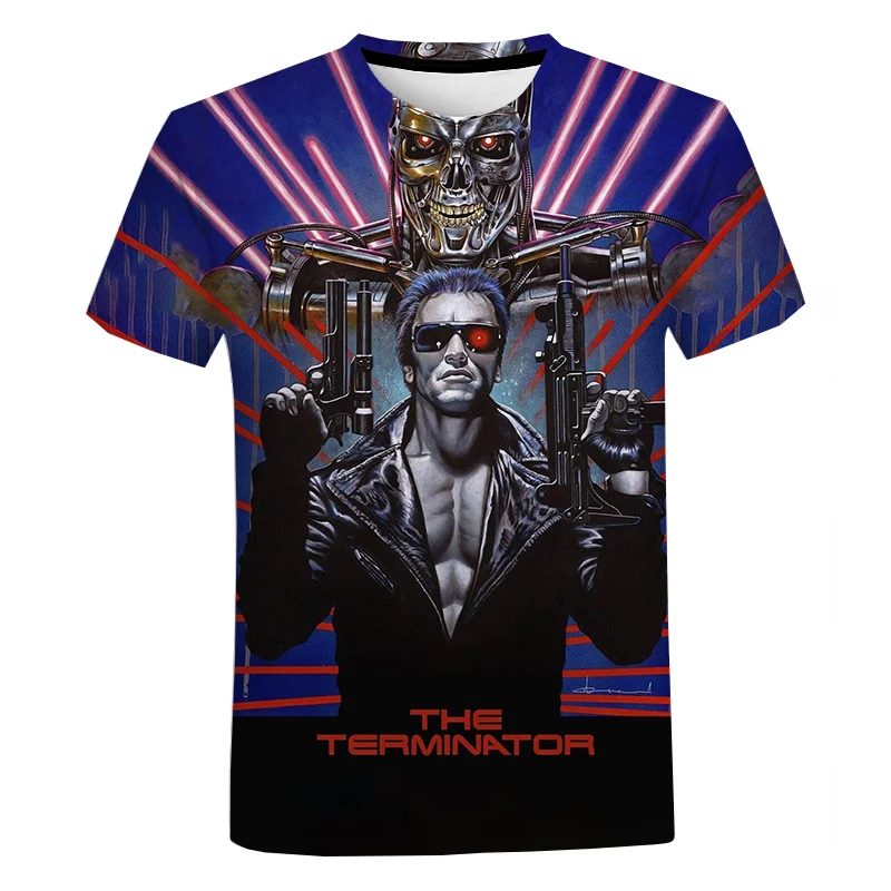 New Summer 2022 Fashion 3D The Terminator Printed Men T-shirt Boys Fashion Cool Trendy Oversized T Shirts