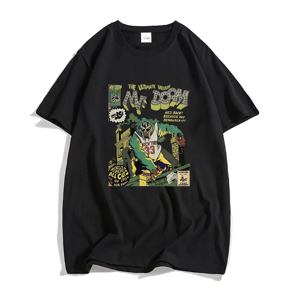 MF DOOM The Masked Man Fantasy T-shirts MEN Fashion American Anime Tshirts 100% Cotton Four Seasons T Shirts Casual Handsome Top