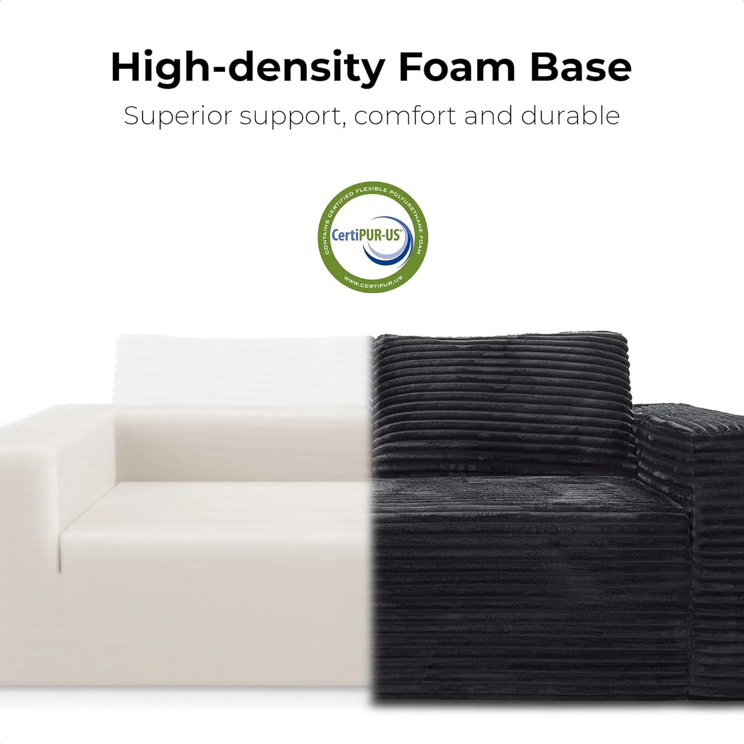 أريكة بمقعدين مقاس 71 بوصة، مقعد عميق مريح، بدون تجميع، أريكة في صندوق، أريكة صغيرة حديثة مع قماش قطيفة لغرفة المعيشة وغرفة النوم، #3