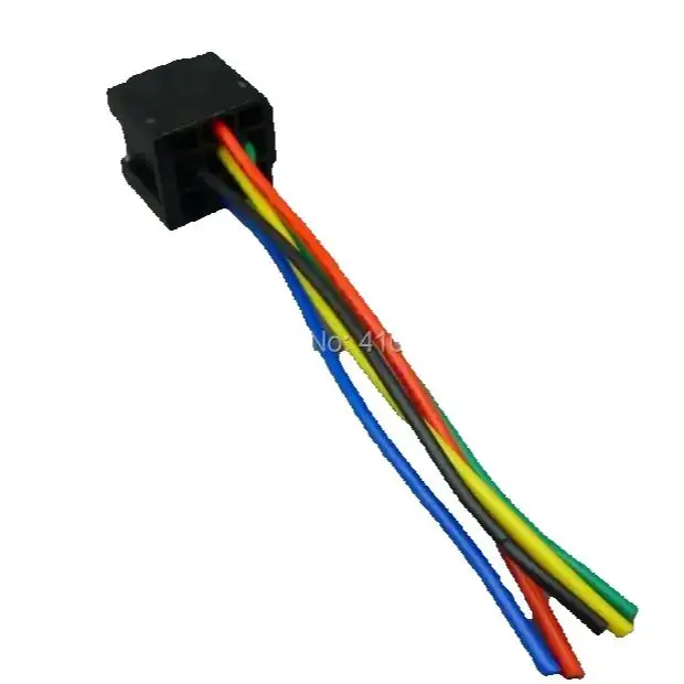 worldgolden 5/30/100pcs Car Auto 5 Pin Relay Socket Relay Holder with 6.3mm Copper Terminal 5 wire harness