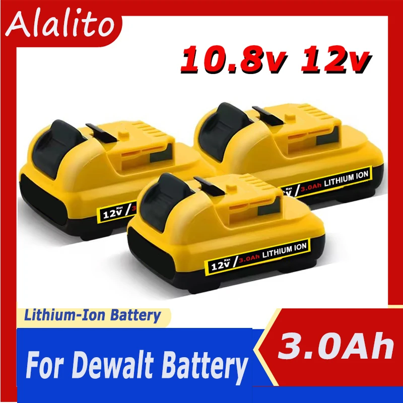 New 12V 3000mAh Battery for Dewalt DCB120 Lithium ion Battery compatible DCB124 DCB123 DW089LG DCD701F2 Power Tools/Laser Level