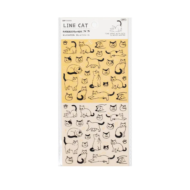 

24 компл./1 лот каваи канцелярские наклейки линия кошка наклейки мусорный журнал декоративные скрапбукинг DIY ремесленная наклейка