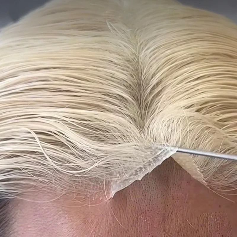 

1B80 Белый Серый Блондин 613 # Настоящие человеческие волосы, плотность 80%, естественная линия волос, 0,02 мм, ультратонкая кожа, мужской парик, капиллярный протез