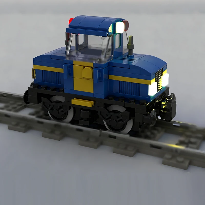 Modelo de carro de cidade moc tijolos de construção ferrovia azul diesel shunter tecnologia modular crianças presentes do feriado montar brinquedos terno