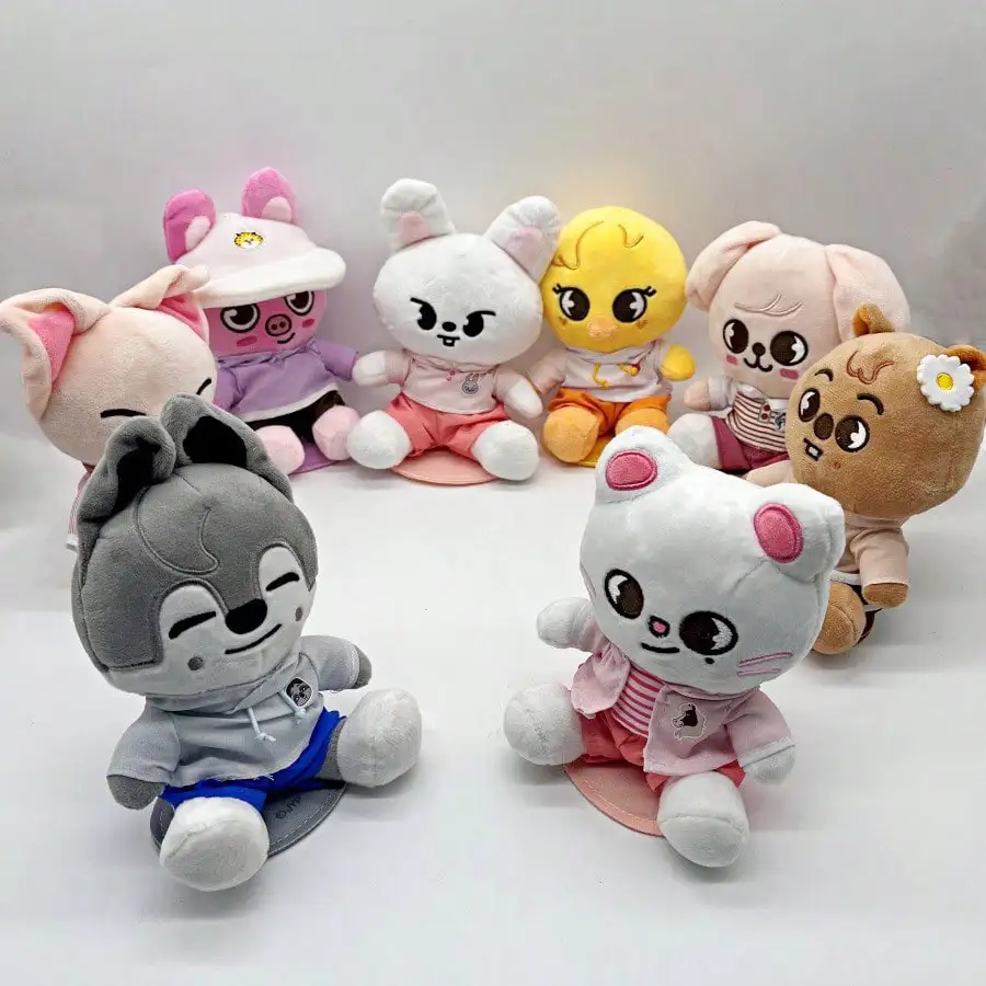 

SKZ KPOP-STAY Straykid cartoon anime plush toy magnetic suction sitting posture Desktop decorations, fan collections, gifts