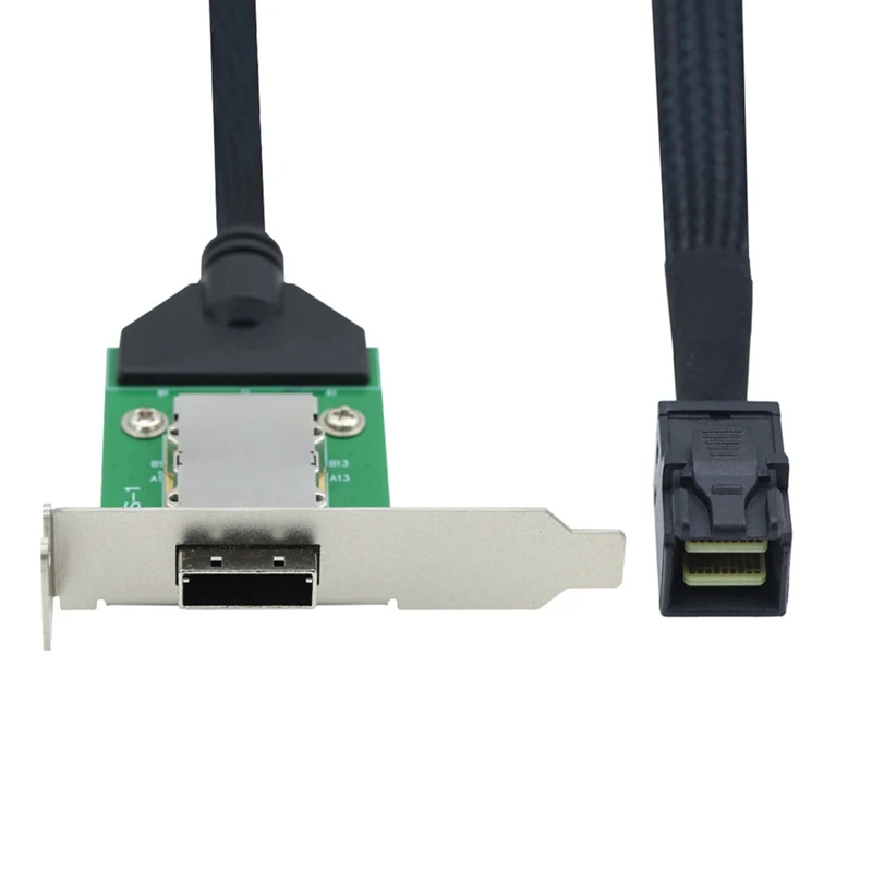 A56G-External Mini SAS HD SFF-8088 26P PCBA Female Adapter With Low Profile Bracket To SAS SFF-8643 12Gbps External 100-Ohm