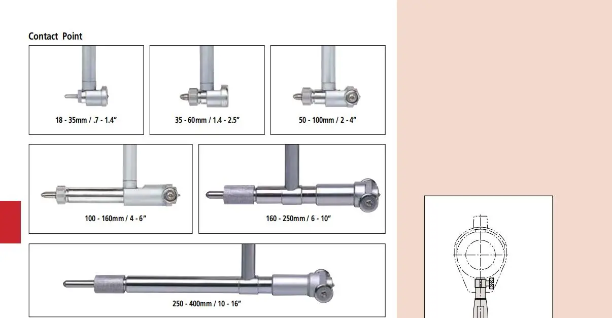 Mitutoyo Bore Gages,511-711 511-712 511-713 511-714 511-715 511-716 18-35mm 35-60mm 50-150mm 100-160mm 160-250mm250-400mm 0.01mm