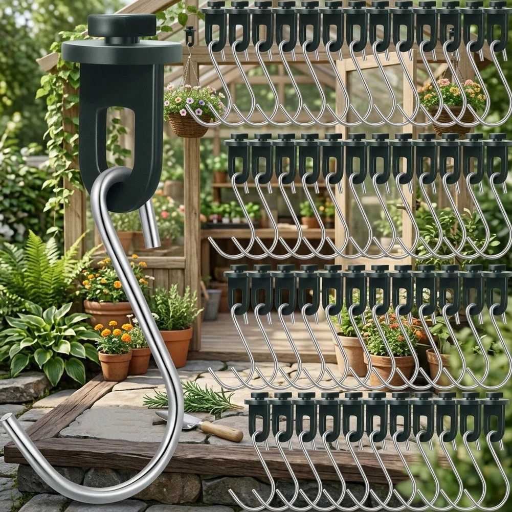 50x Greenhouse Clips 50x Hooks Plant Holder Hanging Device For Greenhouse Perfect Eyelets Trellis Clips Greenhouse Accessories