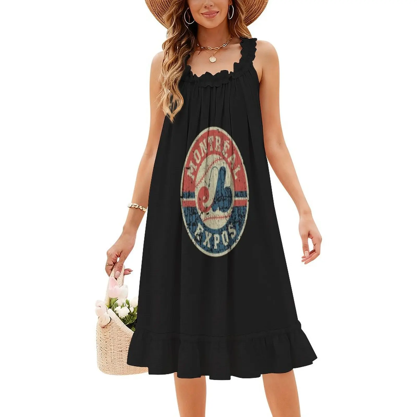 مونتريال اكسبوس 1969 قسط تي شيرت المرأة فستان الحفلات الأنيق فستان ألف خط مع خيارات قصيرة/طويلة/بدون أكمام مونتريال اكسبوس
