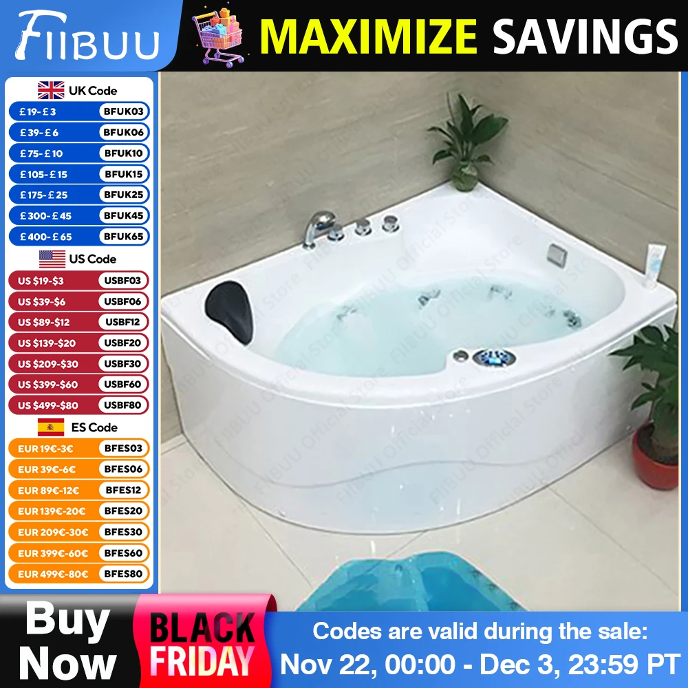 Fan Shaped Acrylic Bathtub, 1.7-Meter,Multifunctional Bathtub Left/Right Skirt, Bathroom Furniture Strong Load-Bearing Capacity