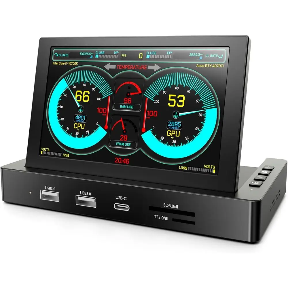 

5-inch Portable IPS Monitor with Type-C, Audio Support for Gaming, Streaming, and PC Monitoring