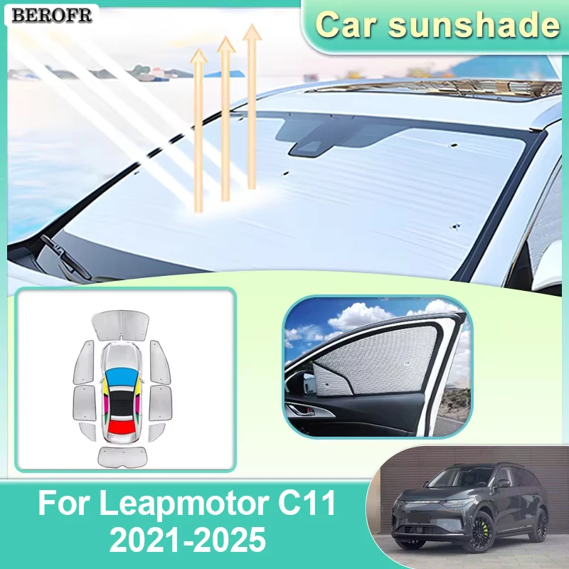 For Leapmotor C11 Body Kits 2022 Full Coverage Sun Visor Car Sunshade Window Sunshades Auto Tools Accessories
