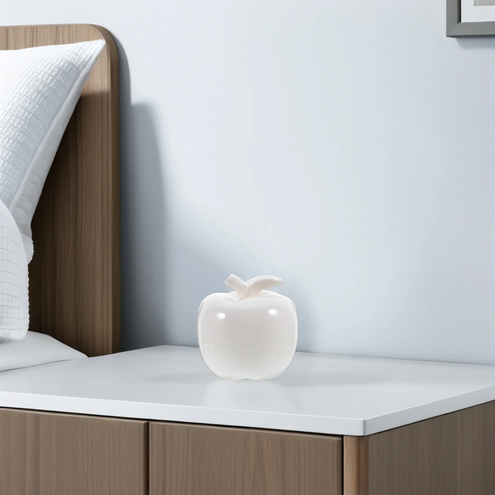 

1Pcs Festive Xmas Ceramic Apple Ornament Stable Base Desktop Decor for Living Room Bar Coffee Shop Creative Holiday Home