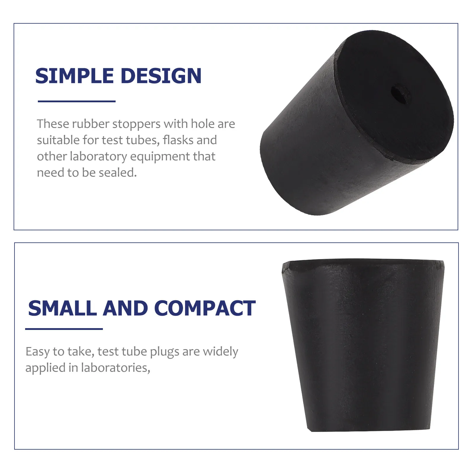 10Pcs Test Tube Rubber Stopper with Hole Premium Rubber Material Long Life Taper Design for Labs Universities Research view 3