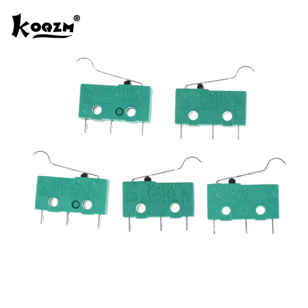 5pcs KW4-3Z-3 SPDT NO NC Momentary Hinge Lever Limit Switch Microswitch