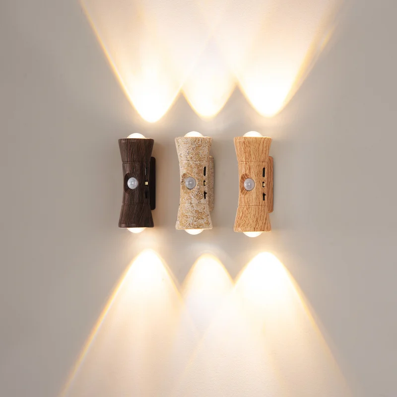 UDDALight Magnetic Motion Sensor Wall Light, 3-Color Dimmable Rechargeable LED Night Lamp Bedroom Stairs Hallway