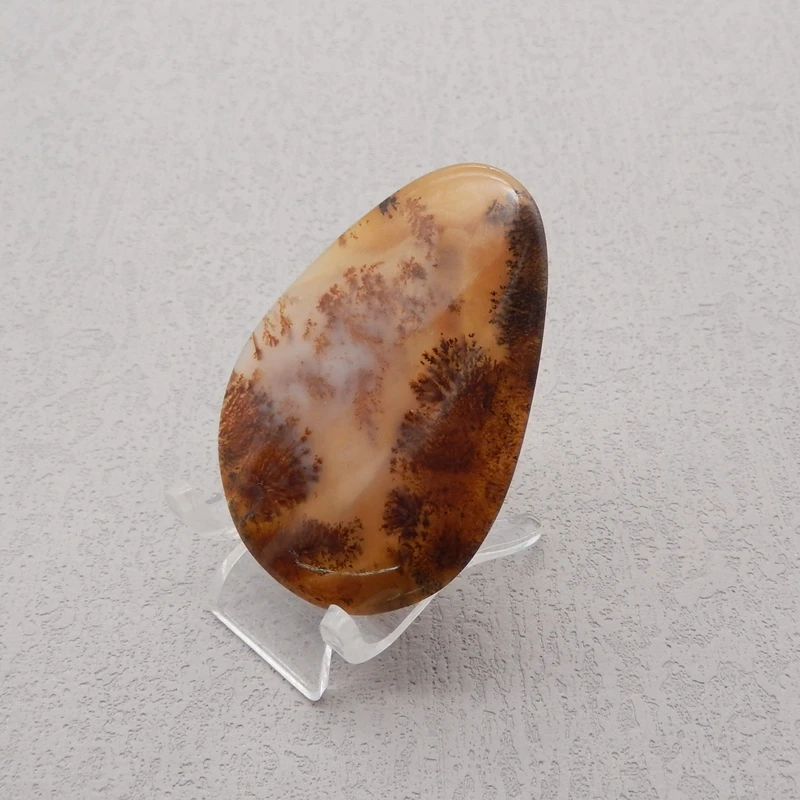 Natural Gemstone Dendritic Agate Cabochon,DIY Jewelry Making Pendant Accessories Free Drilling 53x39x2mm 6g