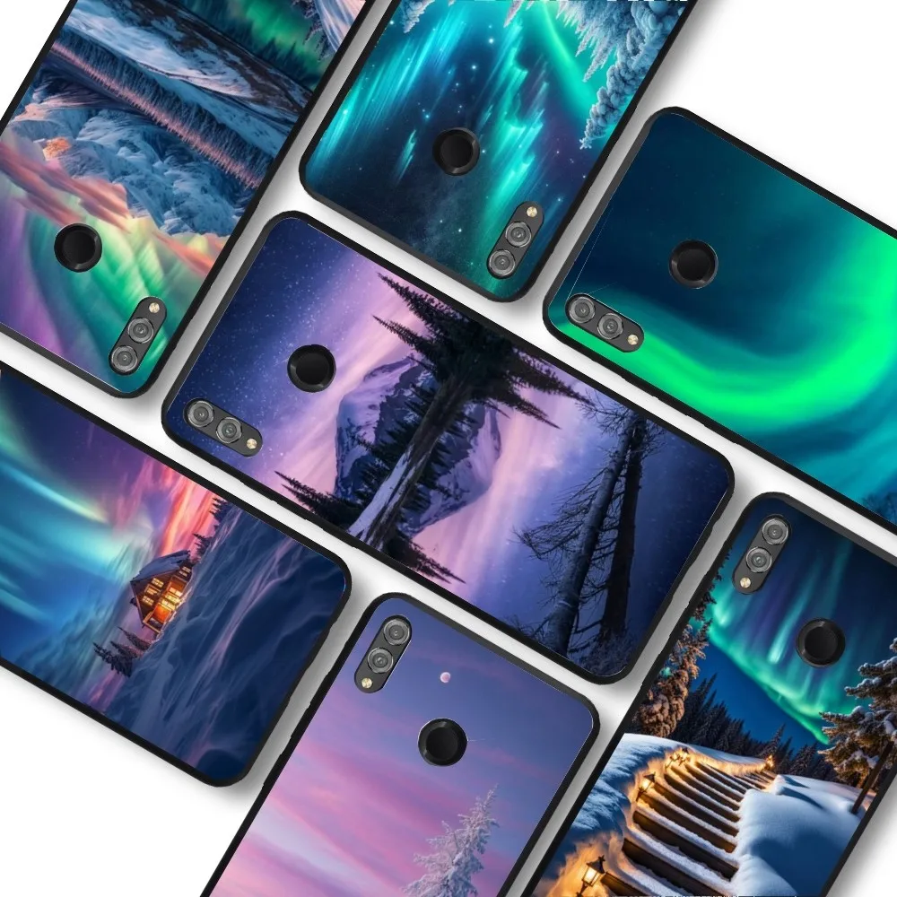 Landscape winter aurora Phone Case For Huawei Y9 6 7 5 Prime Enjoy 7s 7 8 plus 7a 9e 9plus 8E Lite Psmart Shell