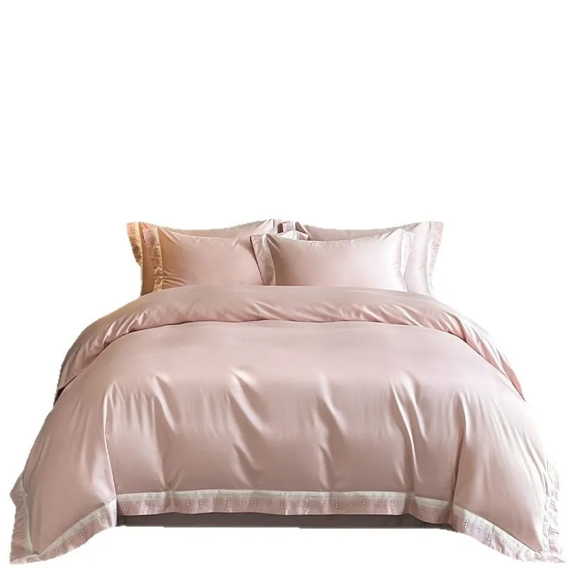 

100 long-staple cotton four-piece light luxury pure cotton quilt cover sheets