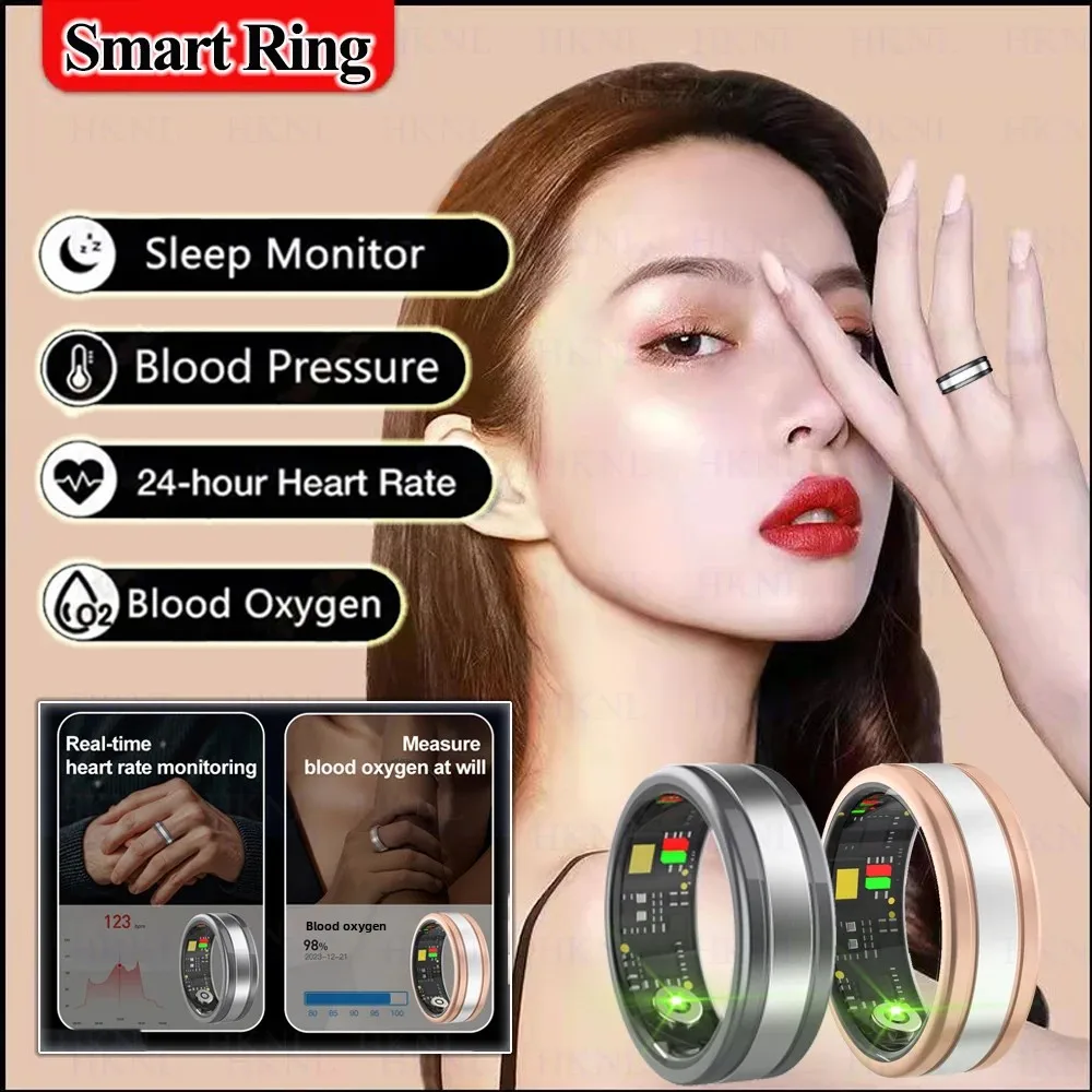 

Smart Ring for Men and Women Health Detection Heart Rate Sleep Monitor Sports Tracker IP68 Waterproof Big Battery New 2025 Rings