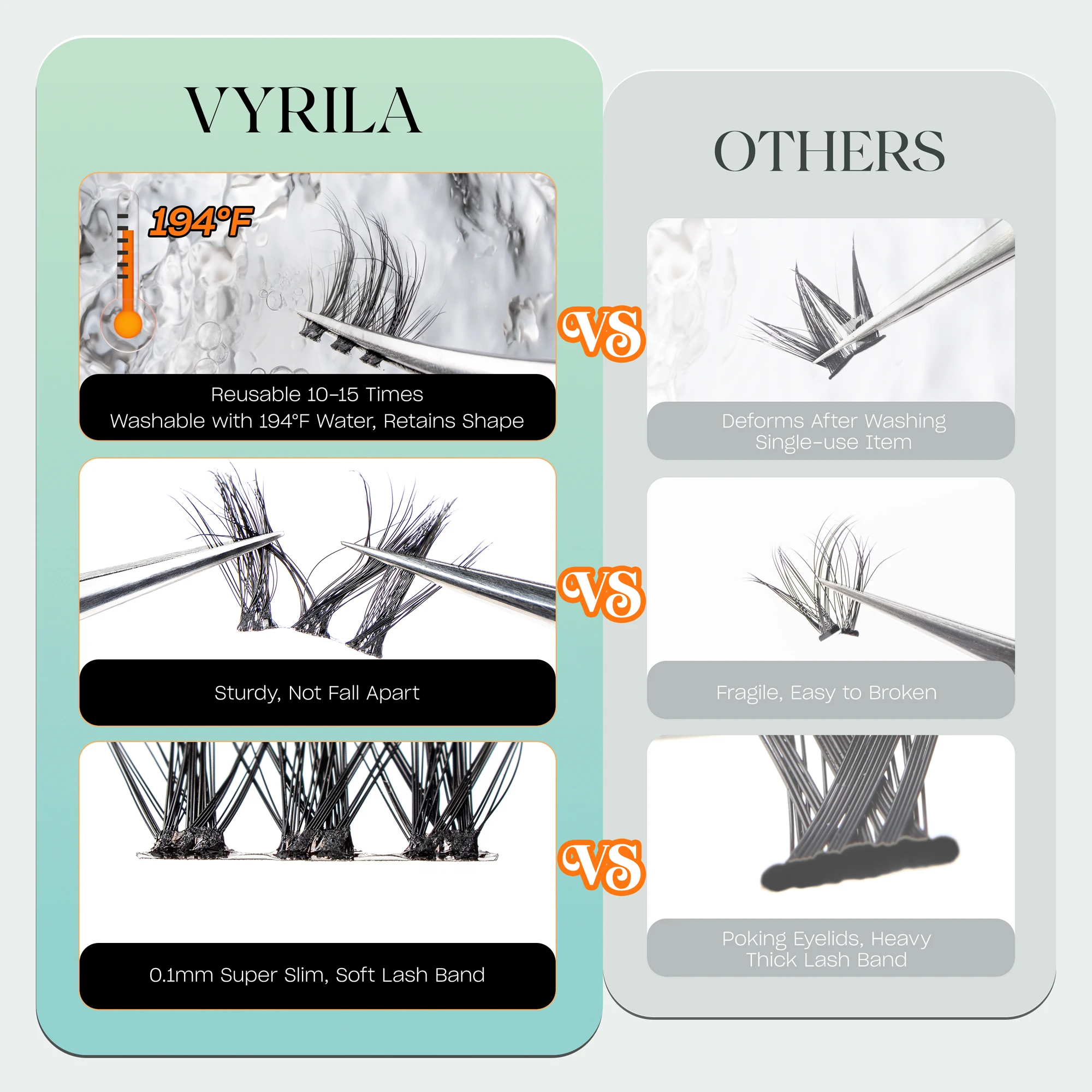 Lash Clusters 0.05mm Individual Lashes 3D Wispy Lash Extension 0.1mm Super Thin Band Resuable Natural Lashes 8-16mix Lashes