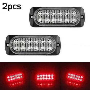 후방 안개등 LED 긴급 안전등, 트럭 자동차 밴 버스 ATV 오프로드 조명 테일 램프, 12-LED DC 12V-24V 36W, 2 개 