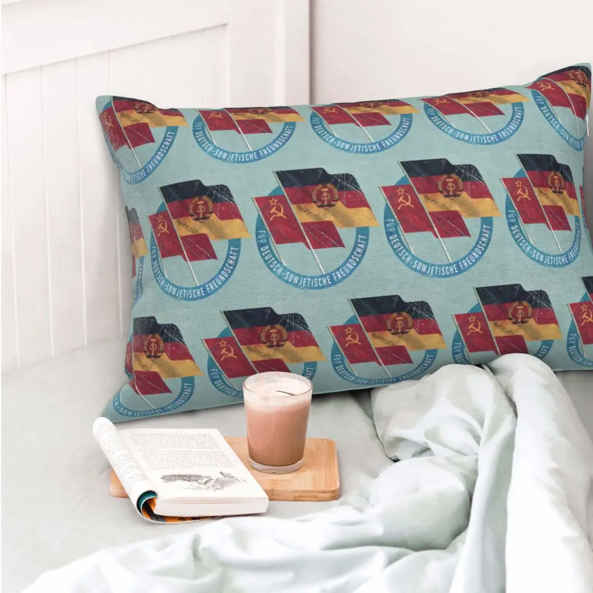 German DDR CCCP Friendship Badge Rectangle Pillowcase Cushion Cover Decor Bedroom Bed Home Comfort Throw Pillow