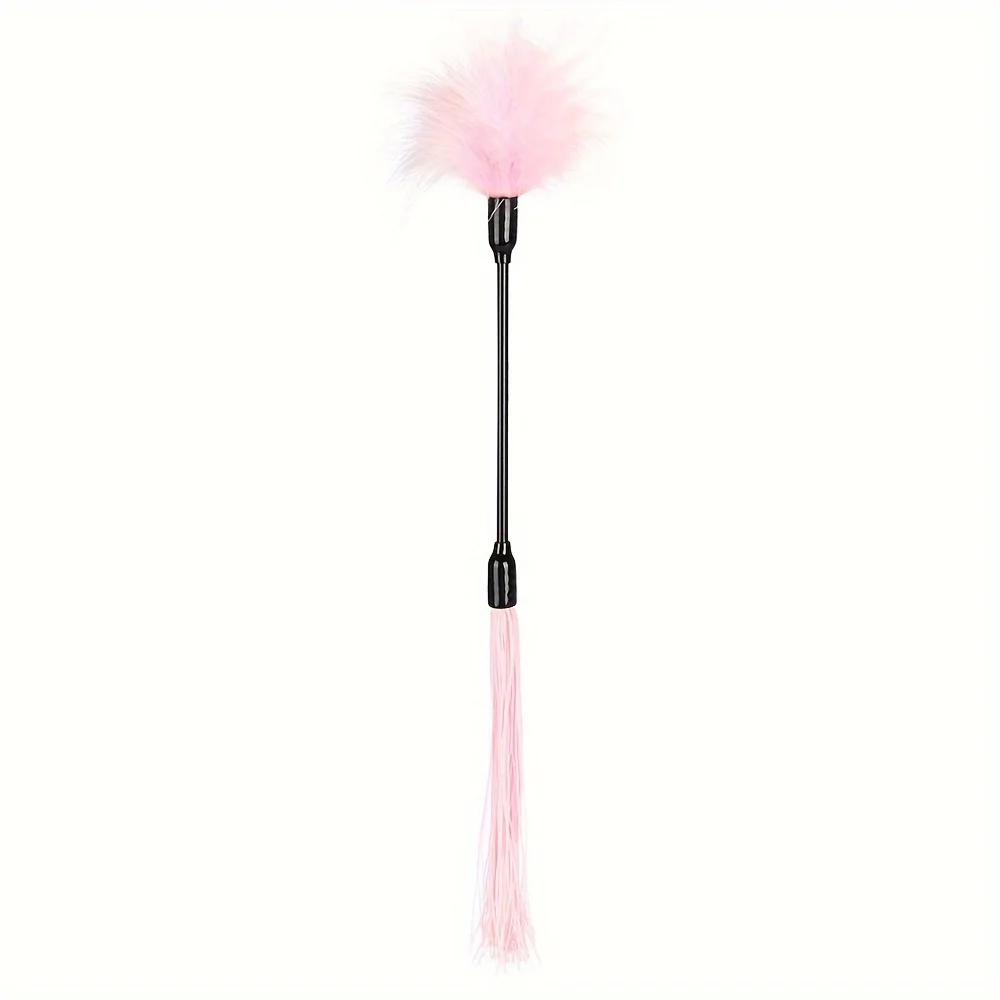 

Feather Tickle Stick with silicone tassel Whipping Toys BDSM Alternative Adult Passion Sex Flirting Toys for Women and Couples