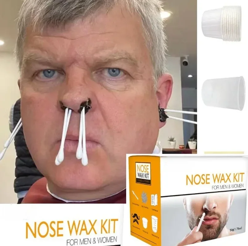 Hair Removal Nose Wax Kit Nose Hair Wax Removal Cosmetic Tool Nose Trimmer Men Nose Hair Remover Waxing Nasal Wax 50g