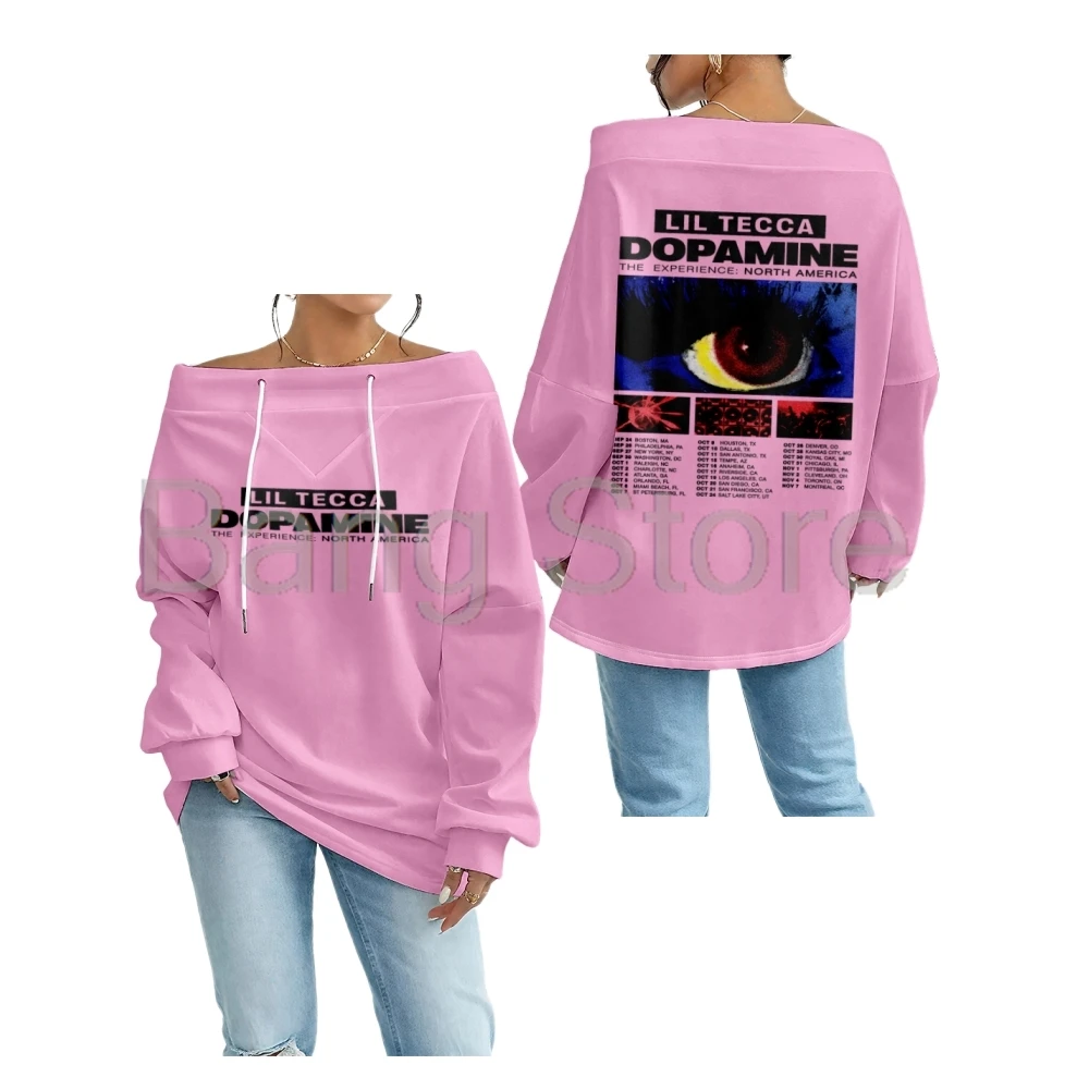 ลิล เทคก้า ดีโอปามีน เอ็กซ์เพิร์นซ์ ทัวร์อเมริกาเหนือเสื้อคอเรือผู้หญิงแขนยาวลำลองเสื้อผ้าสตรีท ‌