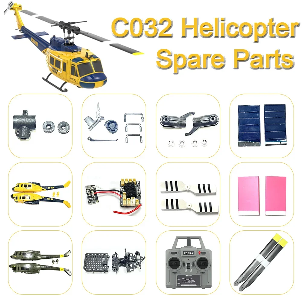 Qriginal RC ERA C032 UH-1 RC Helicopter Spare Parts Accessories shaft  feathring shaft Blade Main Board Motor Bearing Servo ESC
